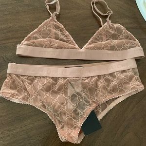 Beige bra and underwear size large